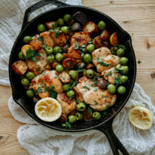Anchovy Chicken Thighs with Green Olives and Potatoes-image
