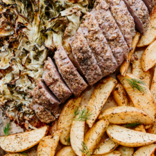 Sheet Pan Horseradish Dijon Pork Tenderloin with Potatoes and Cabbage-image