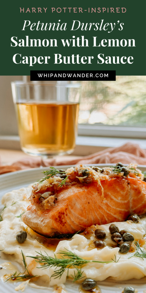 petunia dursleys salmon and pommes puree on a plate